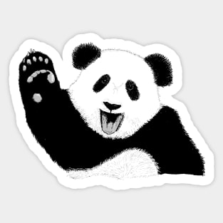 Hand drawn happy panda bear Sticker